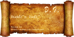 Dudás Ivó névjegykártya